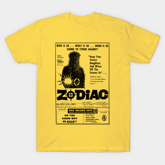 Zodiac Cult Movie Poster Zodiac TShirt TeePublic
